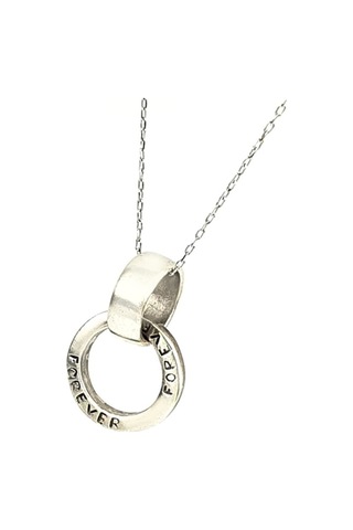 Forever ( Sonsuza Dek ) Yazılı 925 Ayar Gümüş Sevgi Bağı Kolyesi