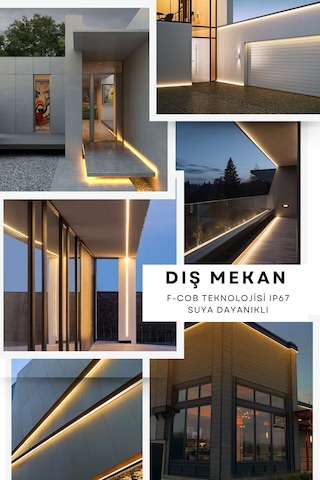 Ankara Teknik 220 Volt Cob Neon Led F-cob Led Yüksek Lümen Dış-ıç Mekan Amber 10 Metre