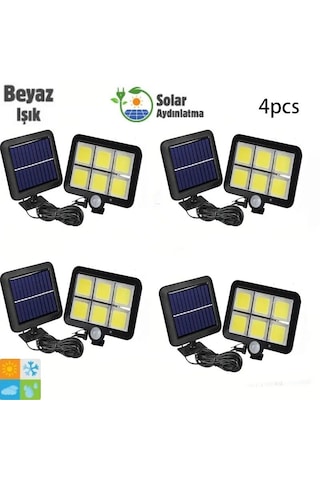 Mrs Solar Hb-600 Model 4'lü Paket 120 Cob Led Solar Panel Güneş E