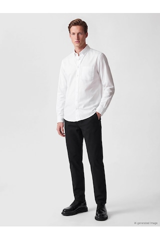 LC Waikiki Southblue Beyaz Regular Fit Oxford Erkek Gömlek Ecru