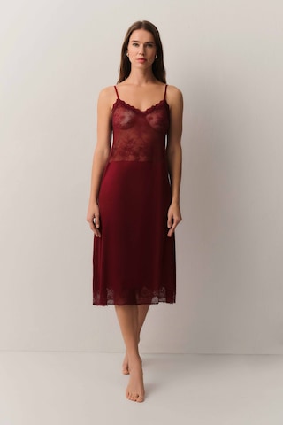 Suwen Antique Dantelli Uzun Gecelik St4448613l102 Bordo