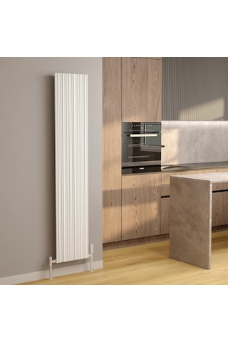 Lojimax Alüminyum Dekoratif Radyatör Bamboo 1800x239mm 2 Dilim Dokulu Beyaz 529 W Yüksek Isıl Güç