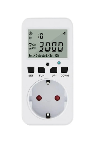 Wellhise Tm08 Hassasiyet Ayarlı Fotoselli Priz - Geri Sayımlı Işık Sensörü 16a/3680w 1