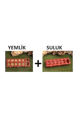 Asenya 1 Adet Civciv Yemliği + 1 Adet Civciv Suluğu 2'li Set Bıldırcın Keklik Kuş Yemlik Suluk