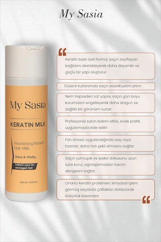 My Sasia Onarıcı Keratin Sütü