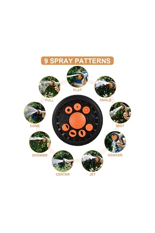 Hortum Borusu Püskürtme Tabancası, Ağır Hizmet Tipi Metal Bahçe 1 Adet