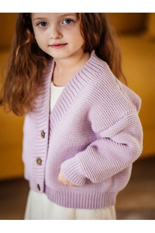 Aishah Kids Kız Çocuk İçin Örgü Sonbahar Kazağı 137624184 Leylak