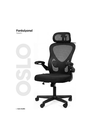 Karr Office Oslo Siyah Ergonomik Çalışma Sandalyesi Siyah