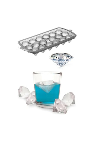 Diamond Elmas Şeklinde Buz Kalıbı 18 Bölmeli Çok Renkli