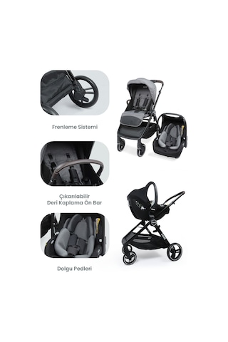 Kanz Nova Travel Sistem Bebek Arabası Gri