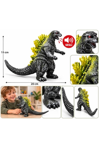 20 Cm Sesli Godzilla Dinozor Oyuncak Detaylı Canavar Figürü