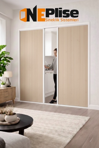 Premium Seri Duble Kapı Seperatörü-estetik Akordiyon Plise Perdesi Ölçü Aralığı 0-230 Cm X 0-230 Cm En: 0cm - 230cm X Boy: 0cm - 230cm