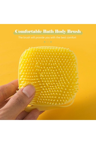 Padalink Kedi Köpek Yumuşak Silikon Duş Fırçası - Sabun Dağıtıcı İle Masaj Ve Temizlik Sarı