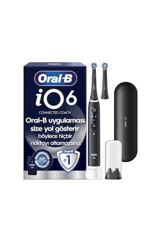 Oral-b İo6 Siyah Şarjlı/elektrikli Diş Fırçası, 2 Fırça Başlığı, Uzun Ömürlü Pil, Premium Seyahat Kabı 95852477