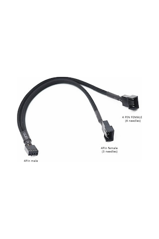 1 To 2 Çoğaltıcı 25cm Fan Uzatma Kablosu Y Tip 4 Pin 3 Pin Bilgisayar Kasa Anakart Ekran Kartı Soğut