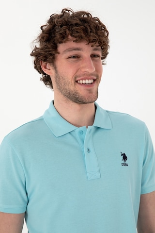 U.S. Polo Assn. Erkek Slim Fit Polo Yaka Açık Mavi Basic Tişört 50298041-VR007