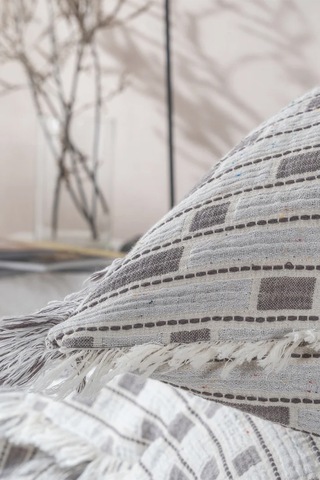 Ecocotton Merisa Gri %100 Organik Pamuk Çift Kişilik Yatak Örtüsü Gri