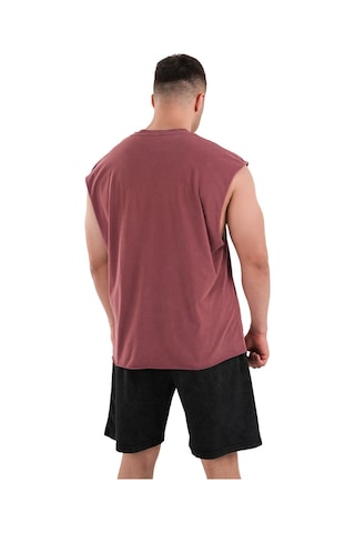 Kingsize Nutrition Kingsize Darksteel Antik Yıkamalı Kolsuz T-shirt Bordo Bordo