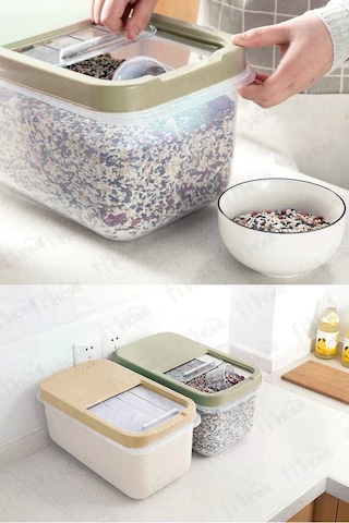 Multibox Tahıl Mama Bakliyat Un Vs. Şeffaf Sürgülü Kapak Erzak Saklama Kabı 5 Litre