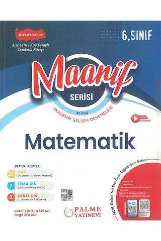 Palme Yayınları 6. Sınıf Maarif Serisi Matematik Haftalık Deneme 41 Föy Palme Yayınları 6. Sınıf Maarif Serisi Matematik Haftalık Deneme 41 Föy