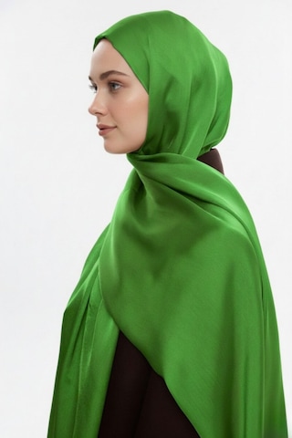 Benetton Mizalle & Yaqa Özel Saten Dokulu Yeşil Şal Yeşil