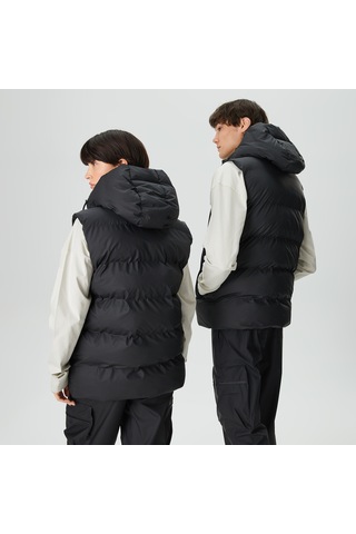 Rains Alta Puffer Vest W3t2 Unisex Siyah Mont Düz 15140 Siyah