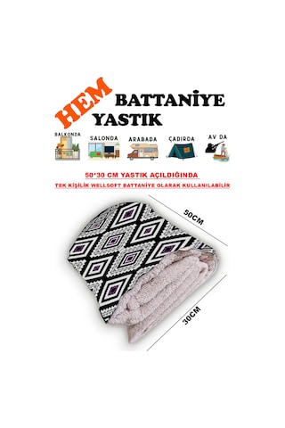 Modern Desenli Baskılı Tv Battaniyeli Opsiyonel Dekoratif Hediye Yastık Battaniye 2in1 Gifts-2 Çok Renkli