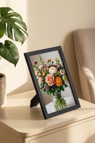 Porsima 4412 Siyah PVC Modern Dekoratif Cam Fotoğraf Çerçevesi Masa Duvar Fotoğraf Çerçevesi 21x29,7cm