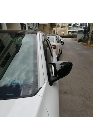 Sts Oto Aksesuar Peugeot 301 2012-2019 Batman Yarasa Ayna Kapağı Piano Black Abs Plastik (01)