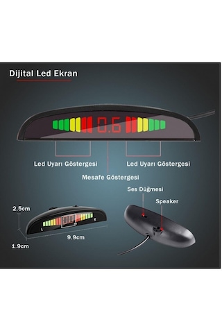 Niken Led Ekranlı Ve Ses İkazlı Park Sensörü Beyaz