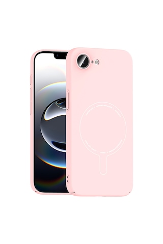 Maks Technology iPhone Uyumlu 17e Kılıf M-safe Şarj Özellikli Kamera Korumalı Mkst Elio Sert Pc Kapak - Açık Pembe