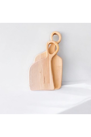 El Yapımı Çam Ağacı Ahşap Kesme & Sunum Tahtası 2'li