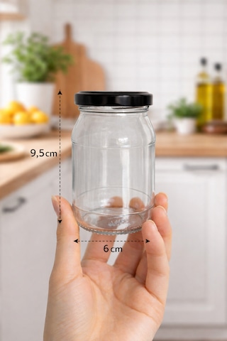 4 Adet 190 Ml Metal Kapaklı Cam Kavanoz Seti Reçel, Sos, Baharat Ve Gıda Saklama Kabı Şeffaf