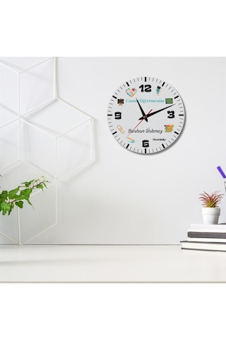 Öğretmenlere Özel Duvar Saati Cam Duvar Saati Mm2932-15 Çok Renkli