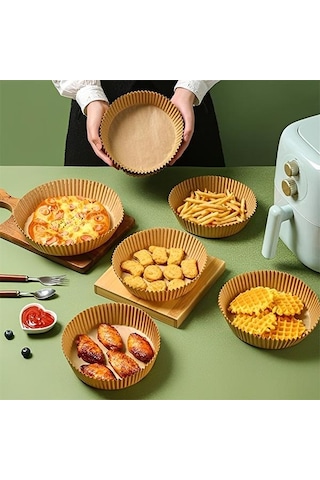 Coofbe 50 Adet Yanmaz Yapışmaz Airfryer Pişirme Kağıdı Phılıps Xıaomı Tefal Karaca Pişirme Kağıdı