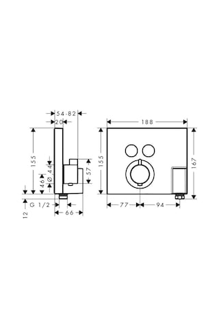 Hansgrohe Showerselect Termostat Ankastre Montaj, 2 Çıkış İçin Hortum Bağlantısı Ve Duş Askısı İle Krom Krom