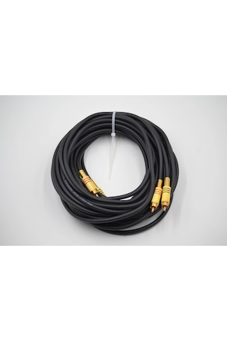 Amfi Rca Kablosu 10 Metre - El Yapımı %100 Bakır Uzun Anfi Rca Ses Kablosu - 10 Mt