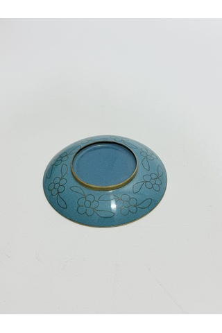 Antika Cloisonne Fincan Tabağı 10cm Çok Renkli