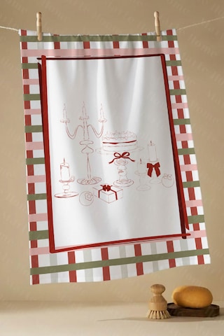 Yılbaşı & Christmas Desenli Tek Taraf Baskılı 4'lü Mutfak Havlusu Kurulama Bezi Seti 60x40 Cm Çok Renkli