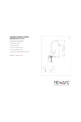 Newarc 971731 Domino Döner Lavabo Bataryası