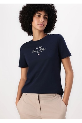 Tommy Hilfiger Kadın Logo T-shirt Lacivert