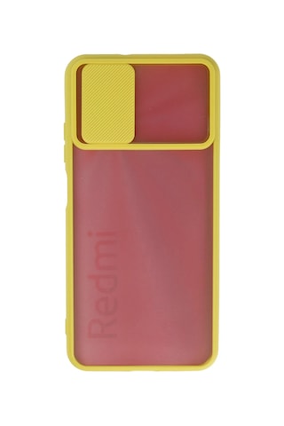 Newface - 268 - Xiaomi Redmi 9t Kılıf Palm Buzlu Kamera Sürgülü Silikon - Matxzngz - - Sarı