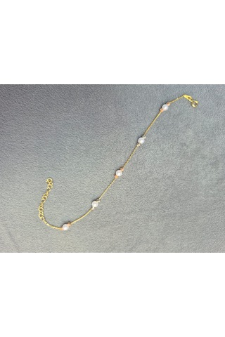 925 Ayar Papatya Silver 3 Renk İncili Dorica Bileklik Rose,gold,rodaj
