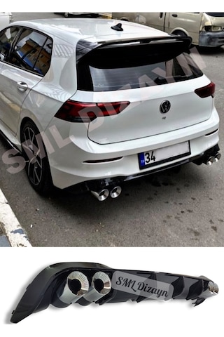 Volkswagen Golf 8 2021+ Egzoz R Difüzör-difizör Plastik