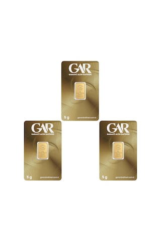 3 Adet 5 Gr 24 Ayar Altın 995 Gar