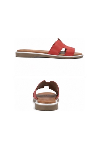 N Napa Shoe Np.1202.kırmızı Deri Terlik
