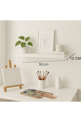 3 Adet Uçan Raf Gizli Monte Edilebilir Beyaz