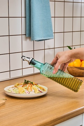 Karaca Daisy Çizgili Yağ Şişesi 500 Ml Mavi