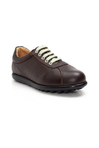 Kadın Kahverengi Bağcıklı Deri Garson Sneaker