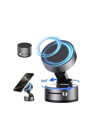 C170 Vakumlu Ve Katlanabilir Araç İçi Telefon Tutucu - Güçlü Vantuzlu Stand - 360